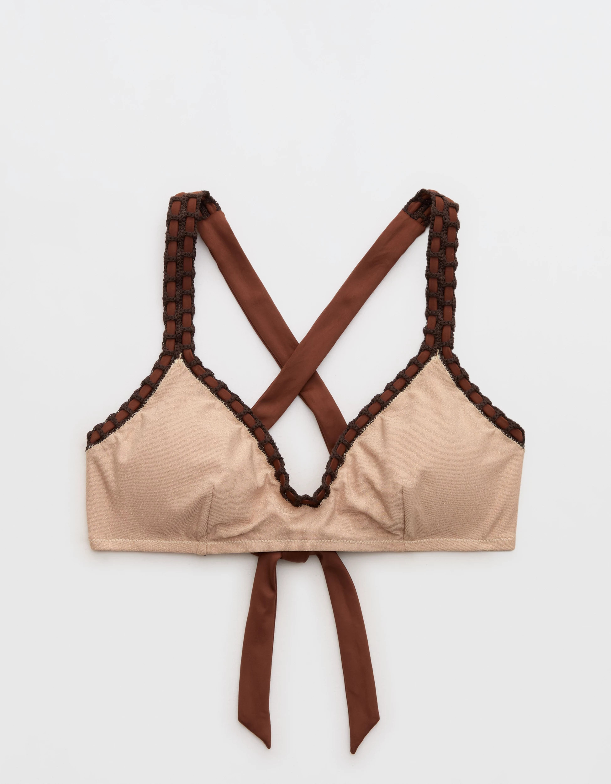 Aerie Crochet Skinny Strap Voop Bikini Top | Aerie