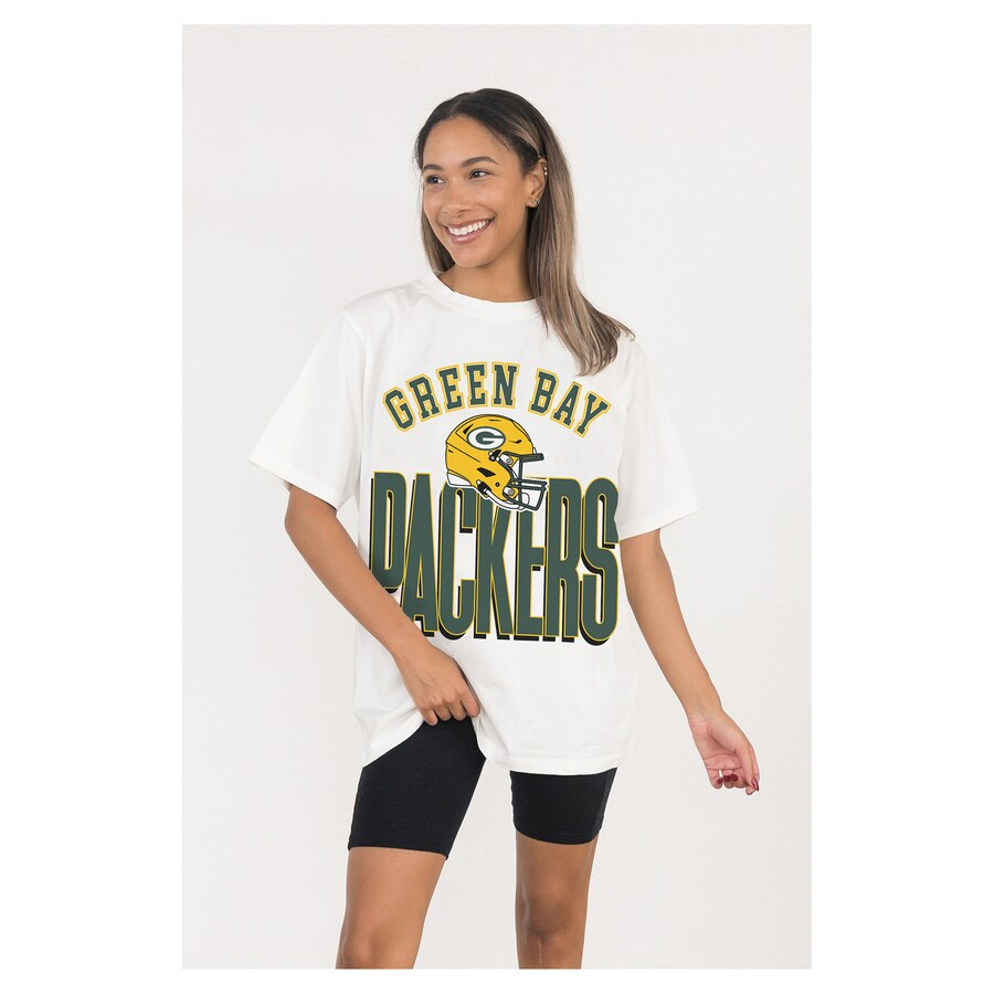 Green Bay Packers Gameday Couture Women's Oversized Classic Fierce Focus T-Shirt - White | Fanatics