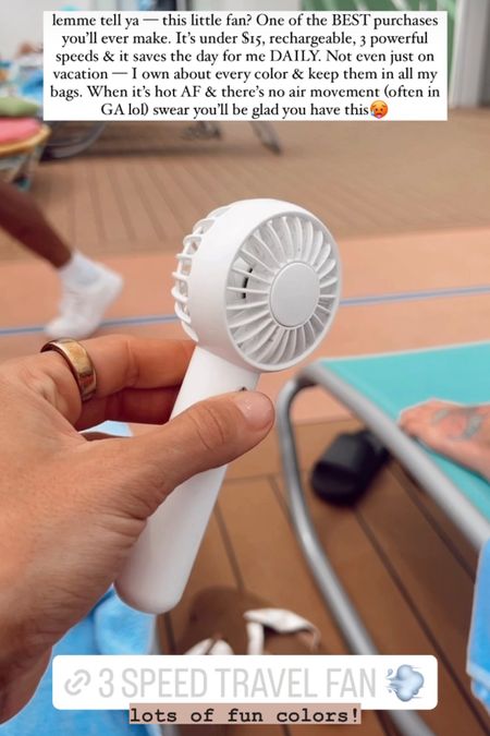An absolute MUST for travel! 🌿🌴💨 or honestly if you live anywhere HOT. 

#cruiseessentials #essentials #minifan #travelessentials #vacation 

#LTKunder50 #LTKtravel #LTKFind