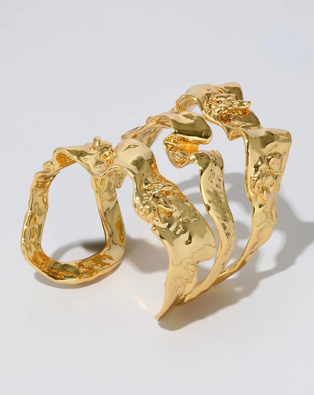 Brut Gold Sculptural Ribbon Wide Cuff Bracelet | Alexis Bittar | Alexis Bittar