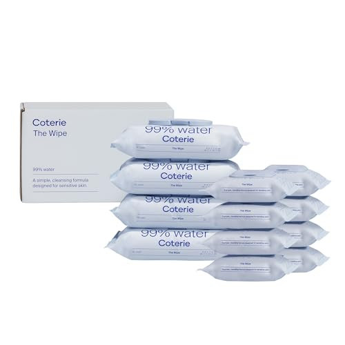 Coterie Baby Wipes, 4 Pack of Wipes (224 count) + 8 Pack of Travel Wipes (144 count), Unscented Wipes, 99% Purified Water, Plastic-Free & Plant Derived Fibers, Fragrance Free, Hypoallergenic | Amazon (US)