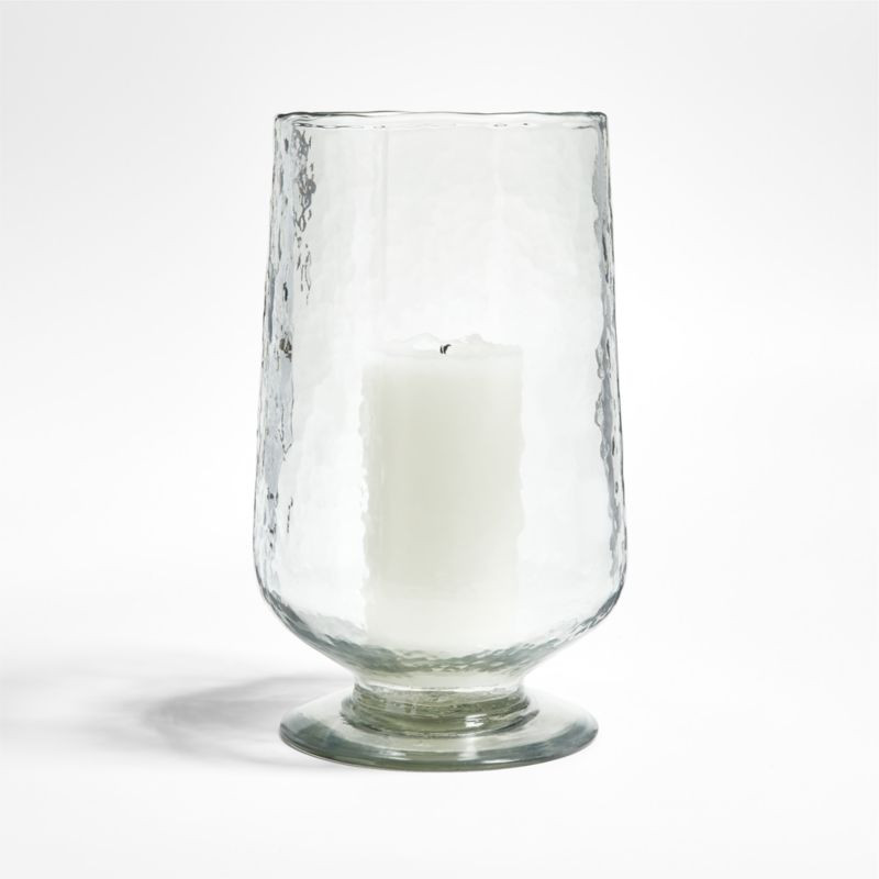 Bergen Large Glass Hurricane Candle Holder | Crate & Barrel | Crate & Barrel