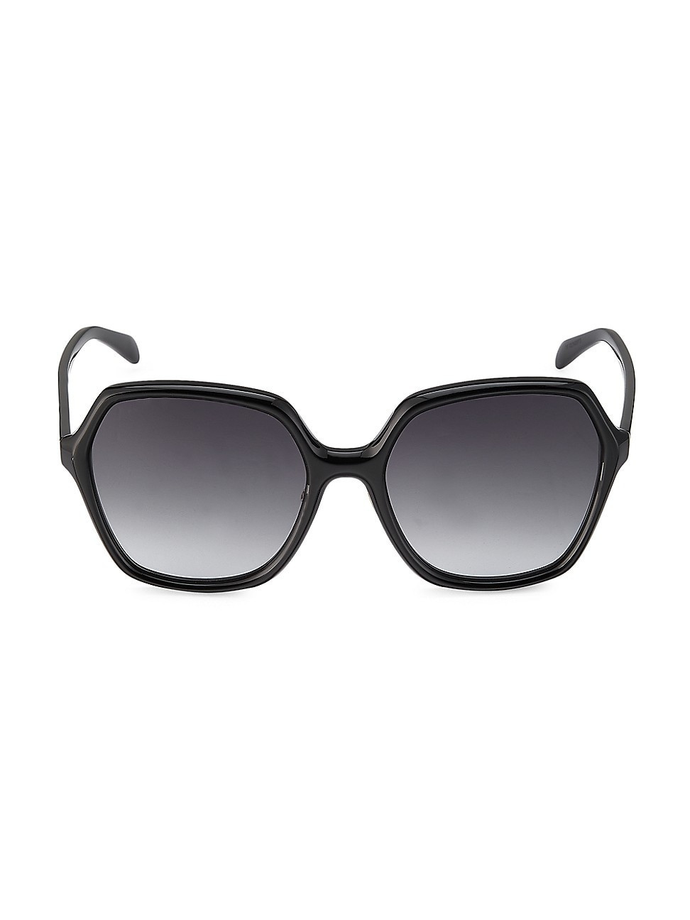 Women's 58MM Geometric Sunglasses - Shiny Black | Saks Fifth Avenue