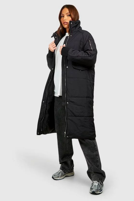 Tall Longline Padded Coat | Boohoo.com (UK & IE)