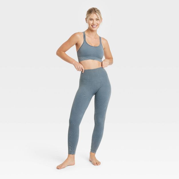 Women's High-Rise Ribbed Seamless 7/8 Leggings - JoyLab™ | Target