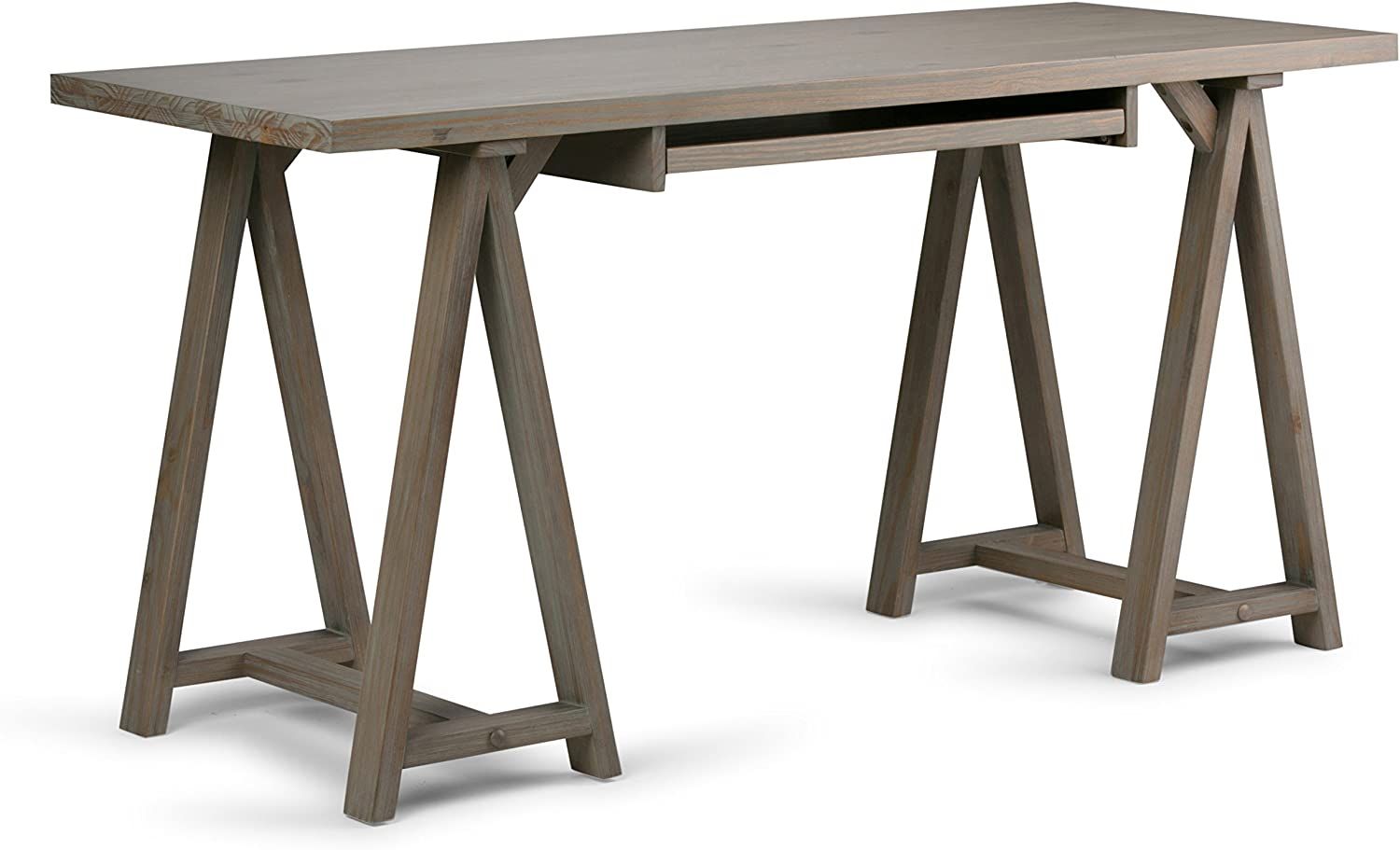 Amazon.com: SIMPLIHOME Sawhorse SOLID WOOD Modern Industrial 60 inch Wide Home Office Desk, Writi... | Amazon (US)