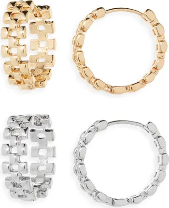 Tasha Set of 2 Watchband Hoop Earrings | Nordstromrack | Nordstrom Rack