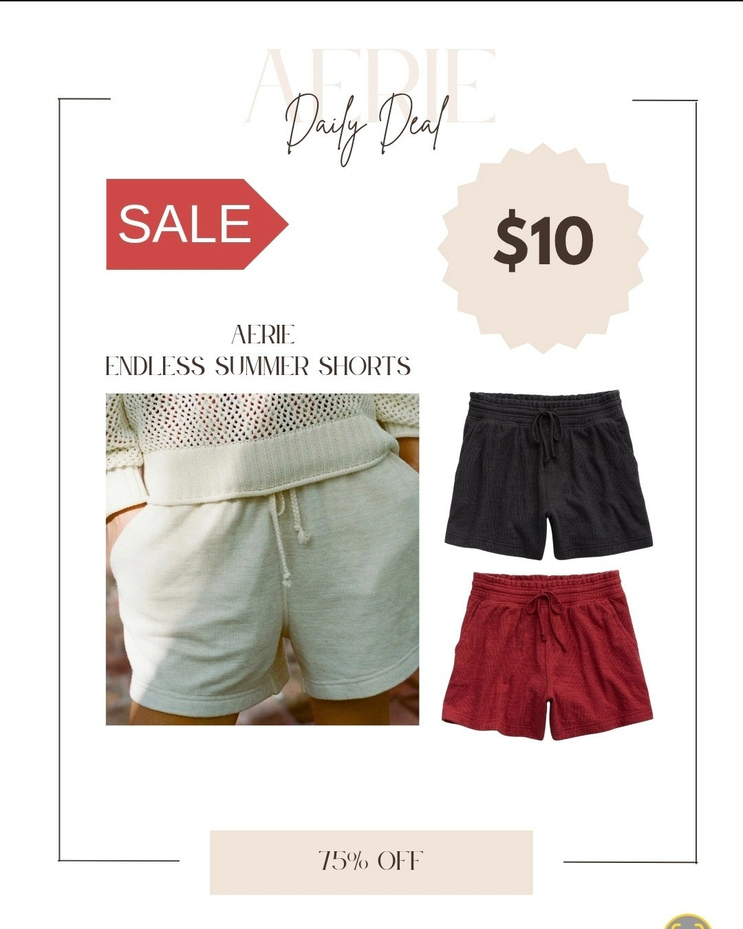 Daily deal on these Aerie Endless Summer Shorts. Women's lounge shorts on sale / comfortable style / mom shorts 

#LTKSaleAlert #LTKStyleTip #LTKFindsUnder50