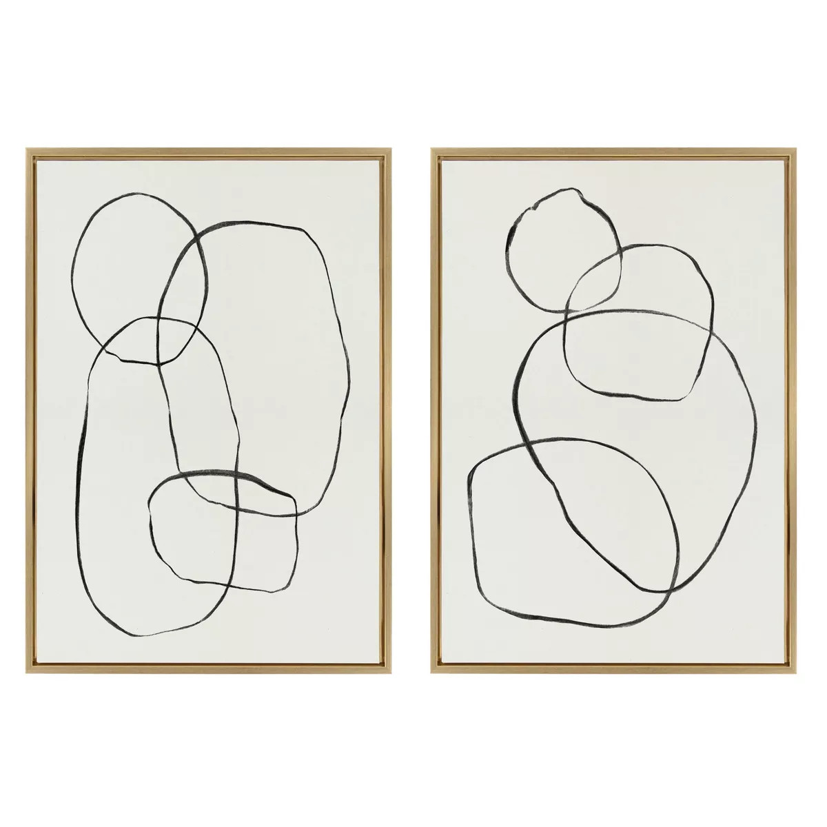 (Set of 2) Sylvie Going in Circles Framed Textured Canvas Set by Teju Reval - Kate & Laurel All T... | Target