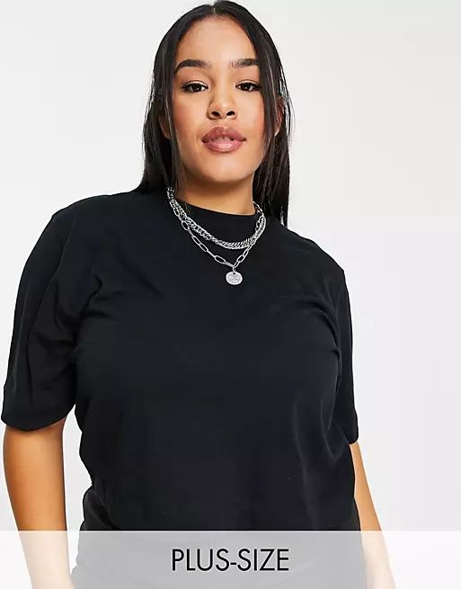 COLLUSION Plus boxy short sleeve T-shirt in black | ASOS (Global)