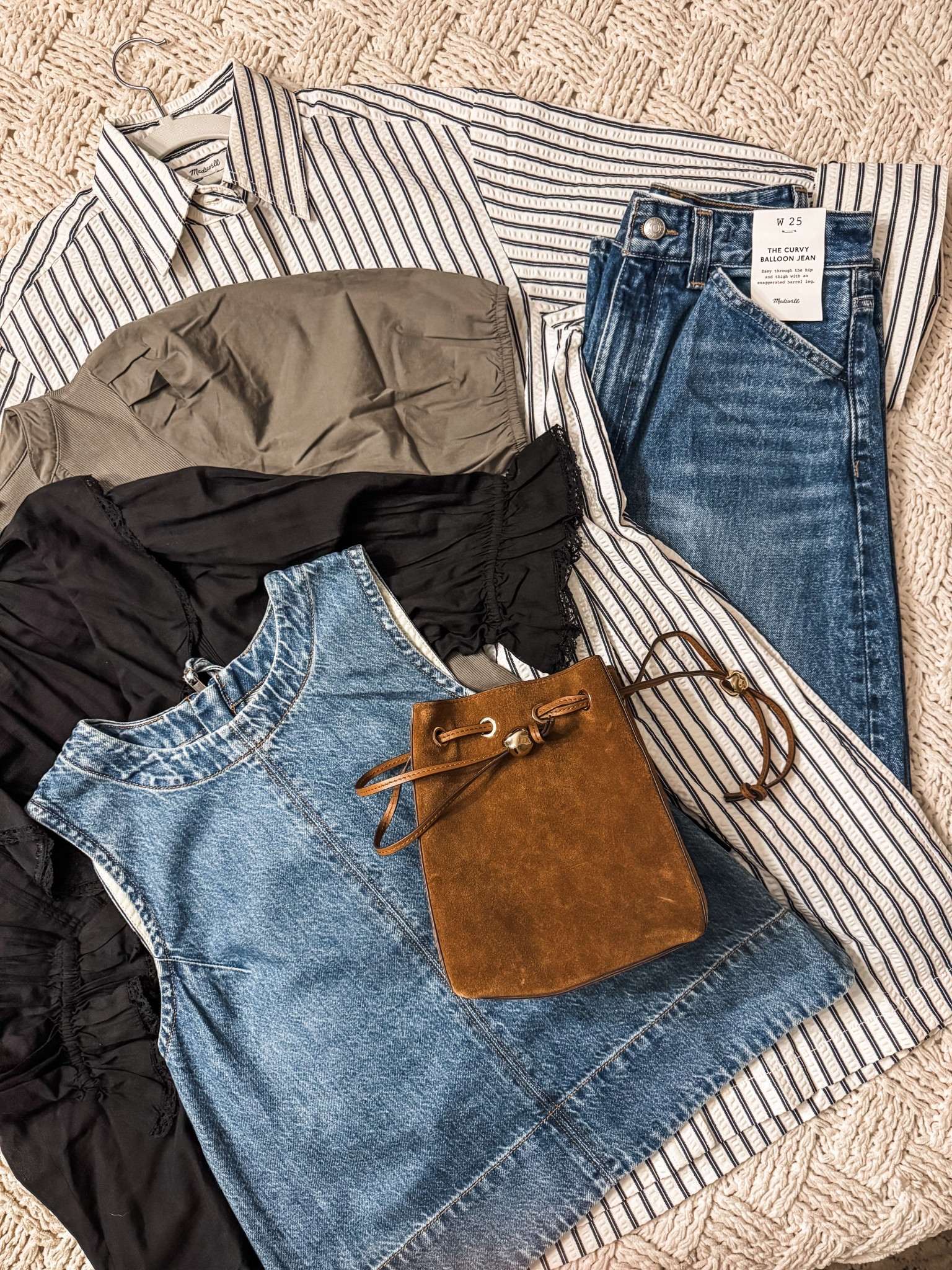 Labor Day steals from Madewell 🛍️✨
Snagged these timeless pieces during the Madewell Labor Day Sale, and I’m obsessed! The Curvy Balloon Jeans, striped button-up, and denim tank dress are closet staples. Paired with the mini suede bucket bag and versatile neutral tops, these picks are ready to mix, match, and repeat all season long.

➡️ Don’t miss out—Madewell sales are that good. Shop them now while they last!

#eanesinteriors #madewellstyle #madewellfinds #madewelljeans #balloonjeans #denimtank #madewellbag #stripedshirt #madewellsale #labordaysale #ltkfallfashion #ltkstyle #ltkunder100 #denimlove #neutralstyle #closetstaples #madewellcloset #ltkseasonalstyle


#LTKStyleTip #LTKSaleAlert #LTKxMadewell
