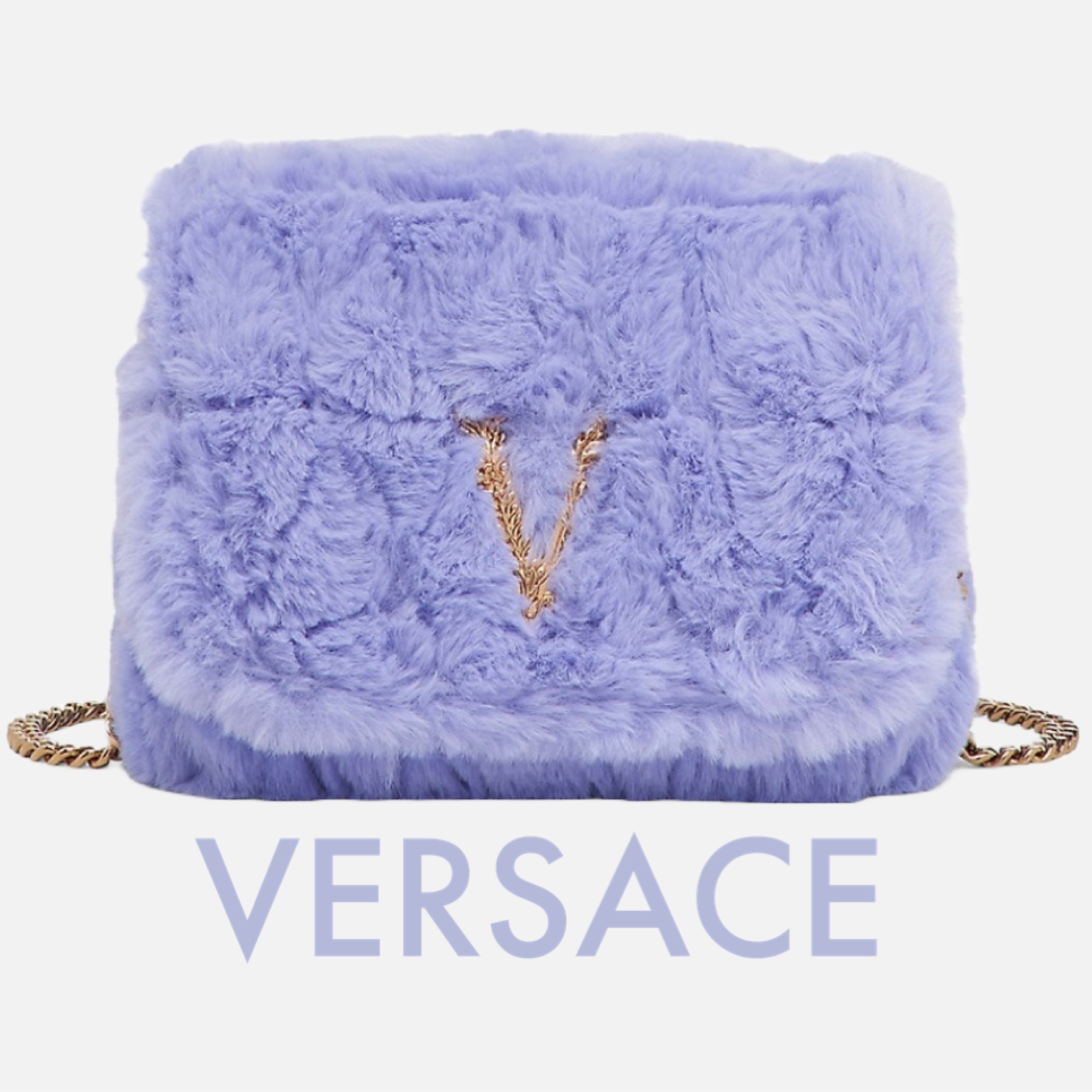 Now on sale!! 

From the Virtus Collection. Made in Italy, Versace's bag is rendered in luscious faux fur. This statement piece is highlighted with the signature Barocco letter V.
Removable chain strap
Snap closure
Goldtone hardware
Interior card slots
100% polyester
Fur Type : Faux Fur
Made in Italy

#luxurygifts #designerbags #purplebag  #versace #designergifts

#LTKsalealert #LTKGiftGuide #LTKitbag