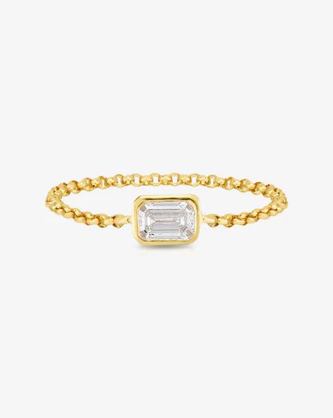 Emerald Diamond Chain Ring | Ring Concierge