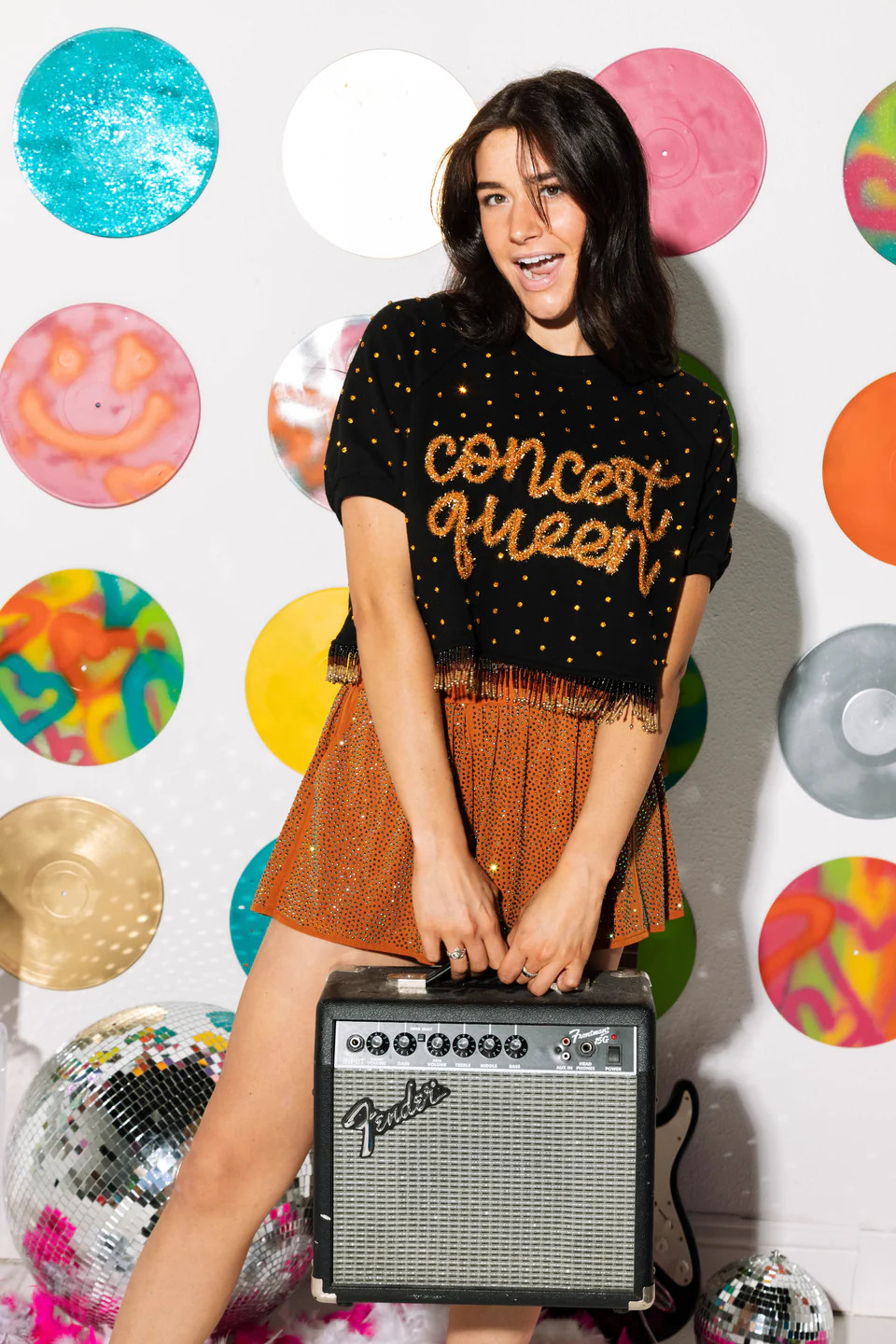 Black Concert Queen Sweater | Queen of Sparkles