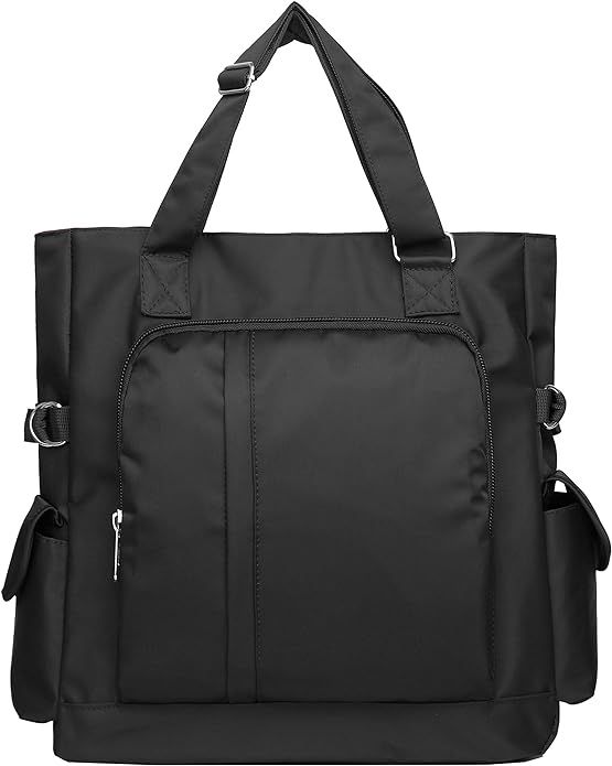 Canvas Tote Bag Waterproof Nylon Multi Pocket Shoulder Bags Laptop Work Bag Teacher Purse and Han... | Amazon (US)
