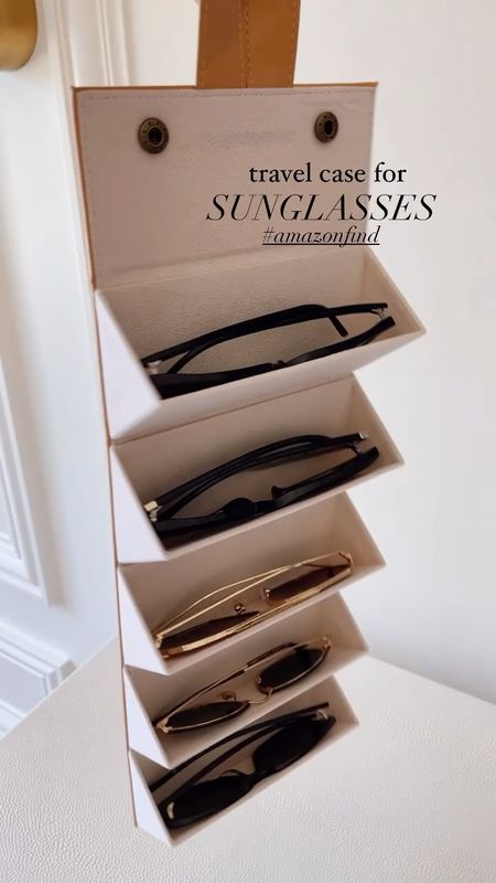 Amazon travel essential this sunglasses case holds 5 pots of sunglasses 