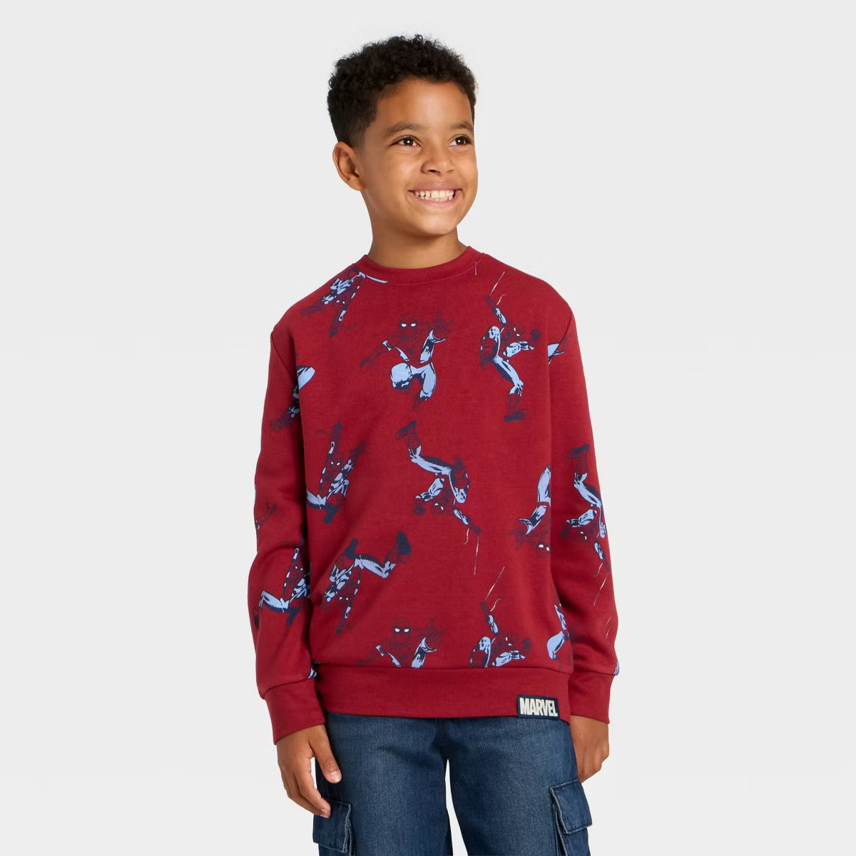Boys' Marvel Spider-Man Fleece Sweatshirt - Maroon | Target