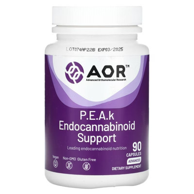 Advanced Orthomolecular Research AOR P.E.A.k Endocannabinoid Support, Advanced, 400 mg , 90 Capsules | Target