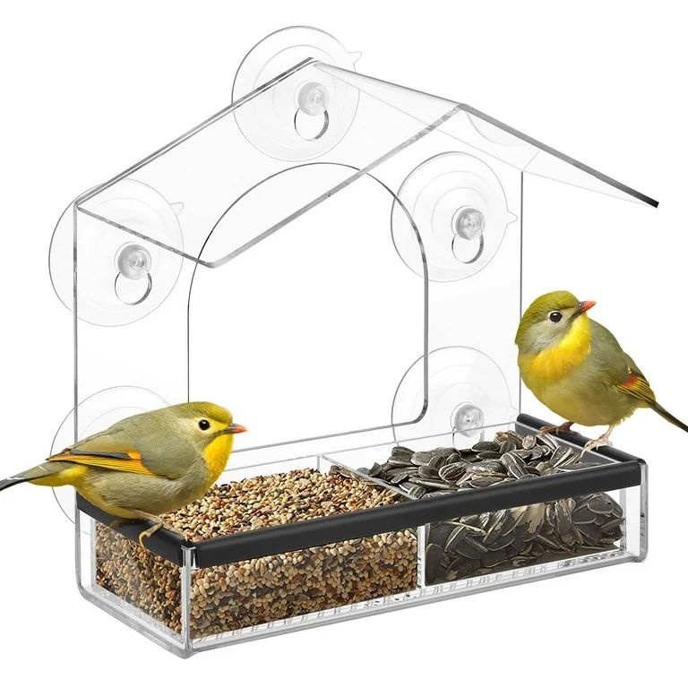 Livhil Window Bird Feeders with Strong Suction Cups, Outside Bird Window Feeder - Great for Cats,... | Walmart (US)