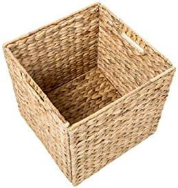 Trademark Innovations Foldable Hyacinth Storage Baskets with Iron Wire Frame (Set of 4) | Amazon (US)