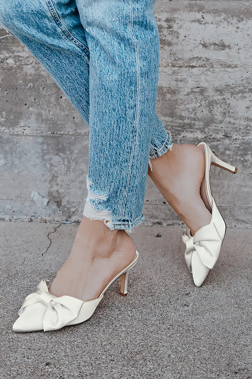 Lyle Ivory Satin Pointed-Toe Mules | Lulus (US)