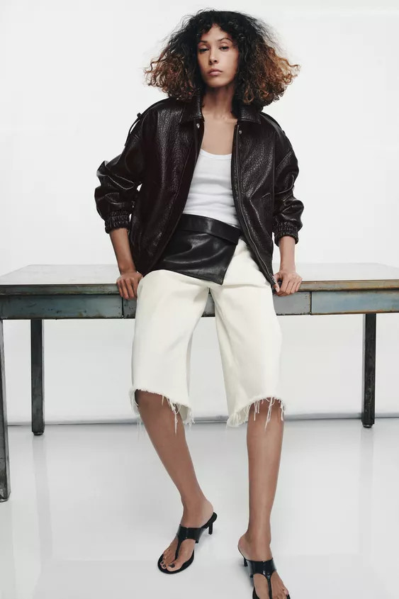 FAUX LEATHER BOMBER JACKET ZW COLLECTION | Zara US