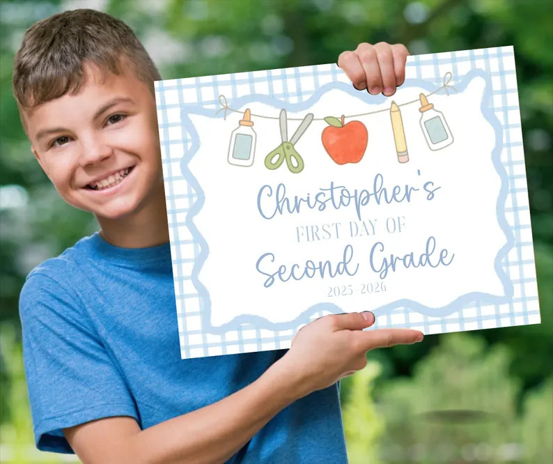 Grandmillennial First Day of School Printable, Kindergarten photo prop, 1st and Last Day, Fully e... | Etsy (Global)