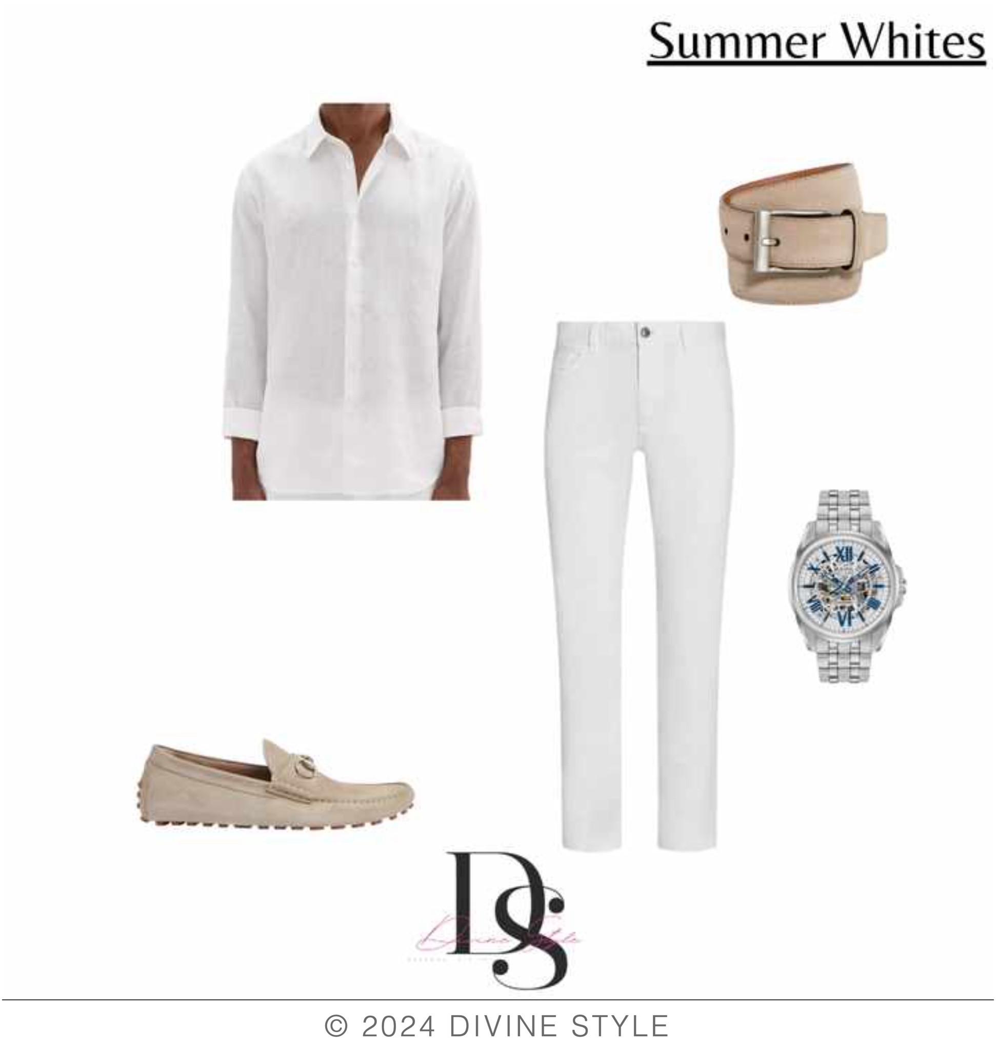Wearing summer whites in fresh, modern way with neutral shoes and accessories. Love the belt shoe combination in similar tones to look polished and elevated.

#LTKShoeCrush #LTKSummerSales #LTKMens