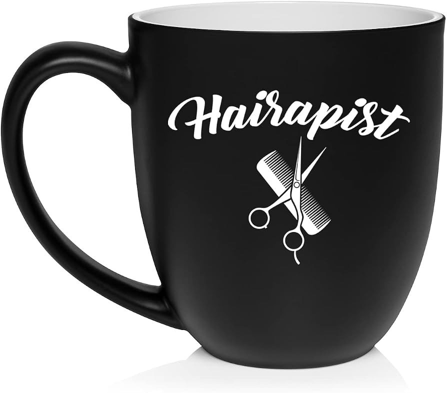 Hairapist Hairdresser Funny Ceramic Coffee Mug Tea Cup Gift for Her, Sister, Wife, Best Friend, C... | Amazon (US)