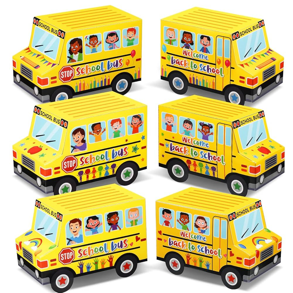 PerKoop 24 Pieces Back to School Treat Boxes School Bus Treat Boxes Yellow Bus Decoration Box for... | Amazon (US)