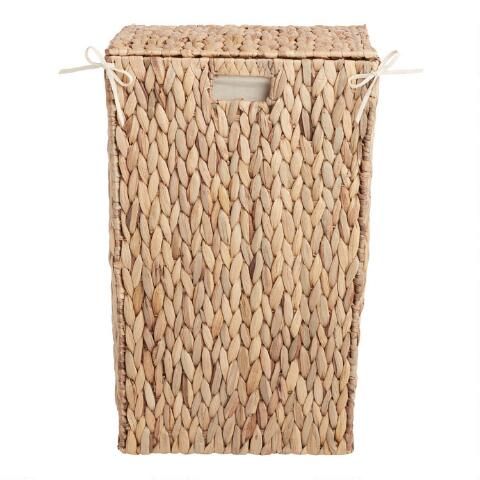 Willa Natural Hyacinth Laundry Hamper With Lid | World Market