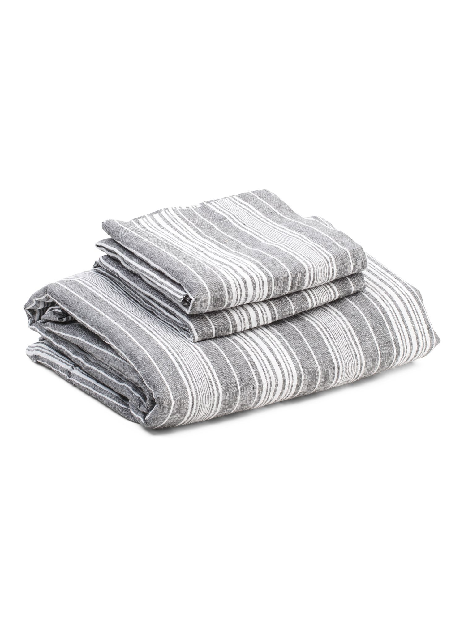 Linen Variegated Stripe Duvet Set | TJ Maxx
