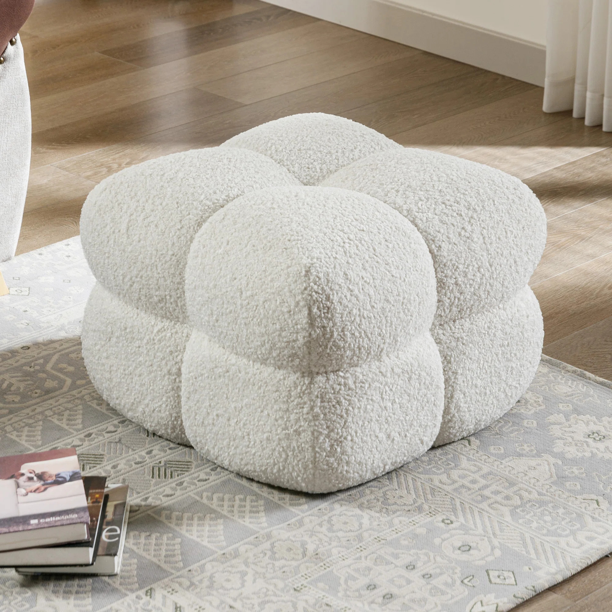 Robertas 20.9" Tufted Square Footstool Ottoman | Wayfair North America