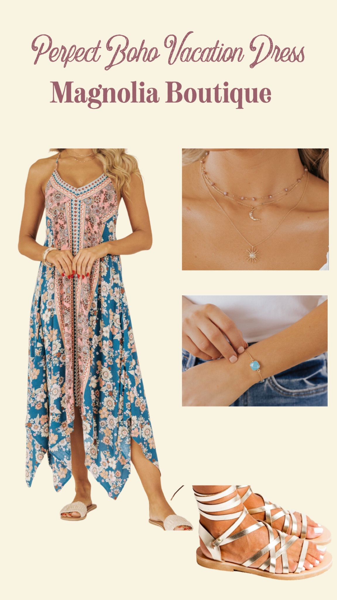 Perfect Boho Vacation Dress and Accessories #summer #vacation #beach #magnoliabputique 

#LTKunder50 #LTKstyletip #LTKtravel