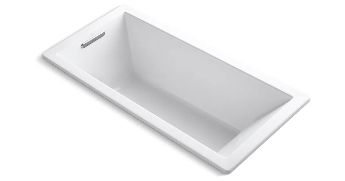 Kohler Underscore 66" x 32" Drop In Soaking Bath Tub with Reversible Drain, Molded Lumbar Support... | Build.com, Inc.