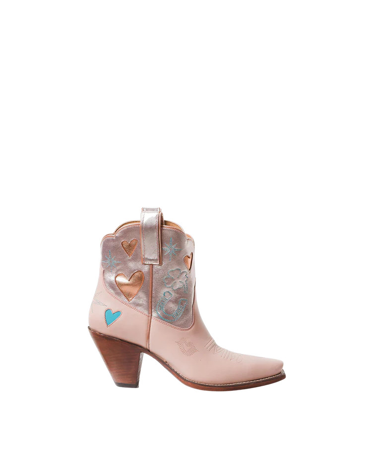 Lucky Bootie - Peach Whip/Metallic Rose Gold | Women's Cowboy Boots | Besita Boots | Besita Boots