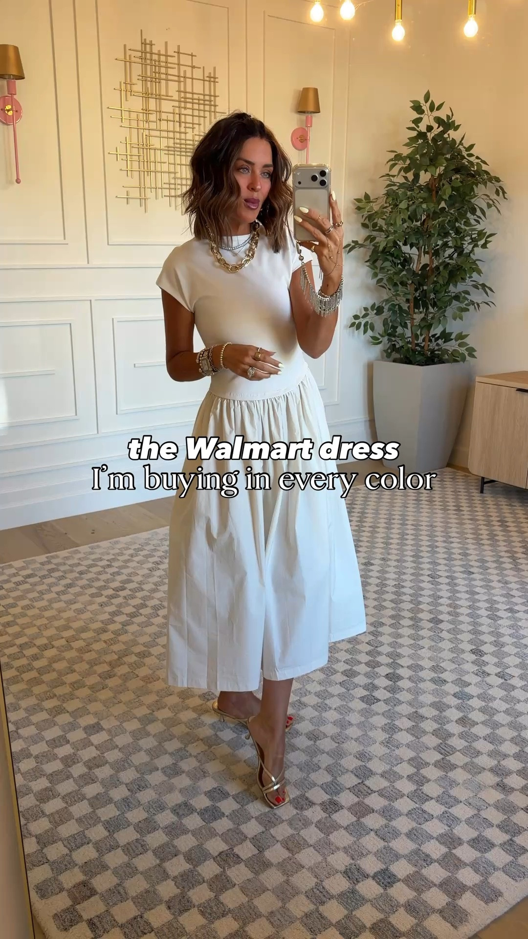 Walmart drop waist dress - size S
Amazon gold accessories 



#LTKootd #LTKmomlife #LTKTravel