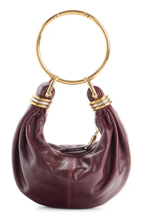 Chloé Mini Bracelet Leather Hobo Bag in Grenat at Nordstrom | Nordstrom