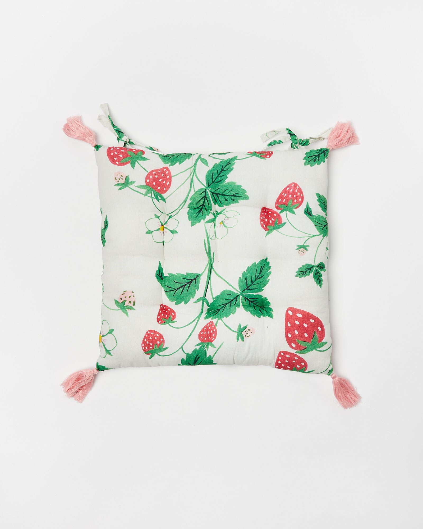 Strawberry Green & White Cushion Seat Pad | Oliver Bonas | Oliver Bonas (Global)