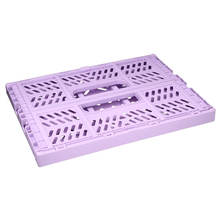 Pen+Gear Small Plastic Collapsible Crate, Lavender, 11.41" x 8.26" x 4.72" | Walmart (US)