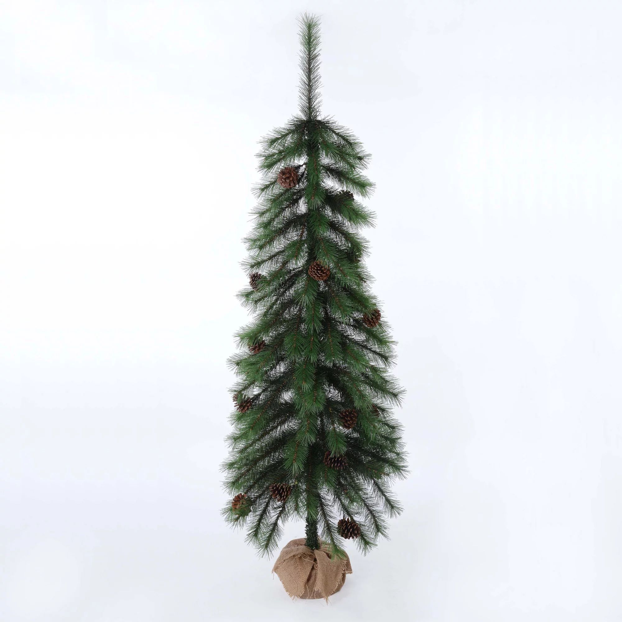 Holiday Time Un-Lit Parsons Pine Artificial Christmas Tree, with Burlap Base, 5' - Walmart.com | Walmart (US)