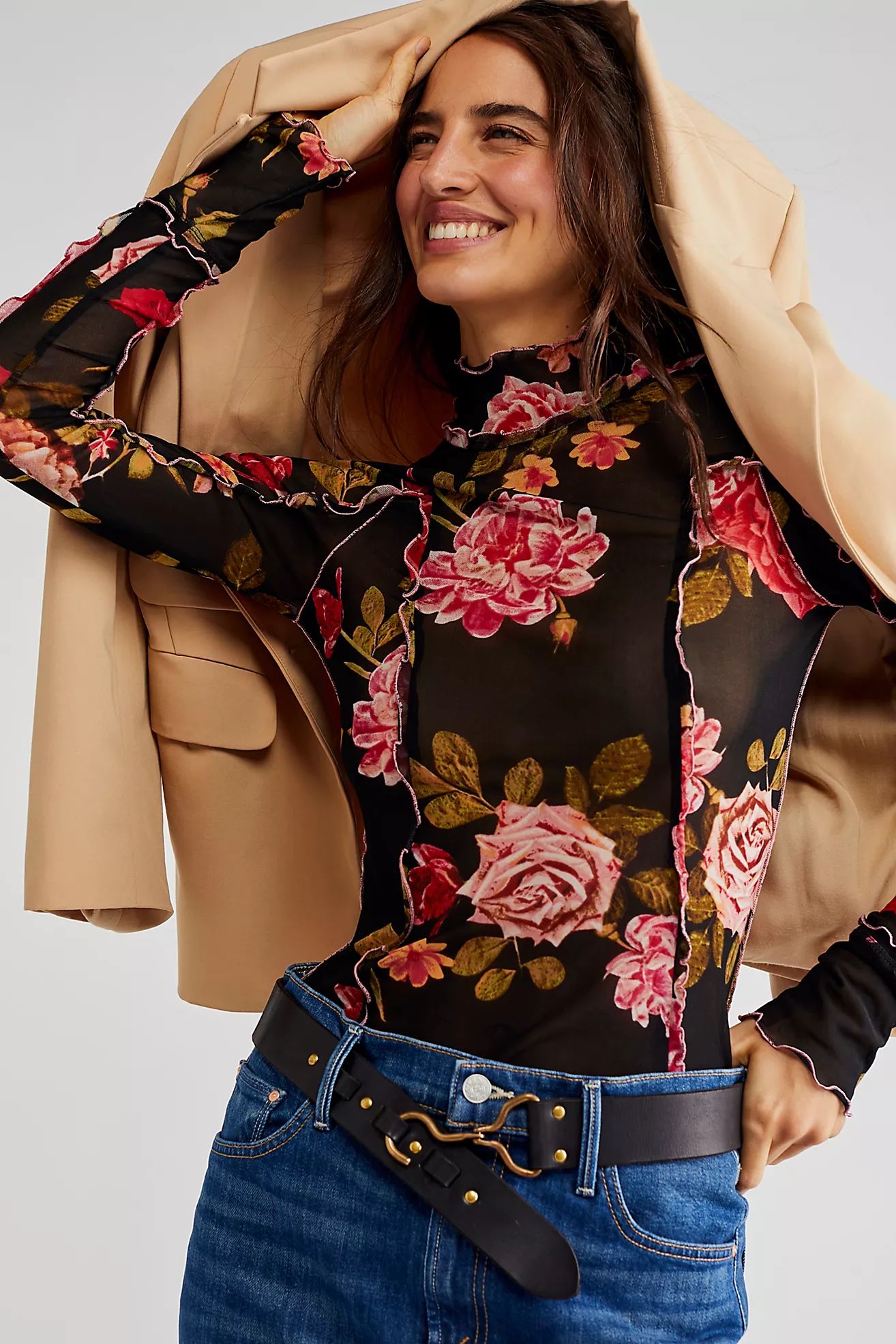 Charlie Printed Mesh Top | Free People (Global - UK&FR Excluded)