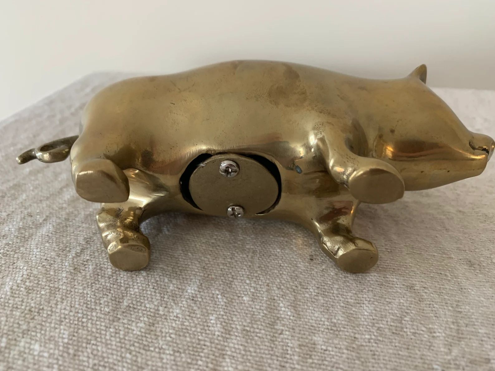Vintage Brass Piggy Bank Gold Color Collectible | Etsy (US)
