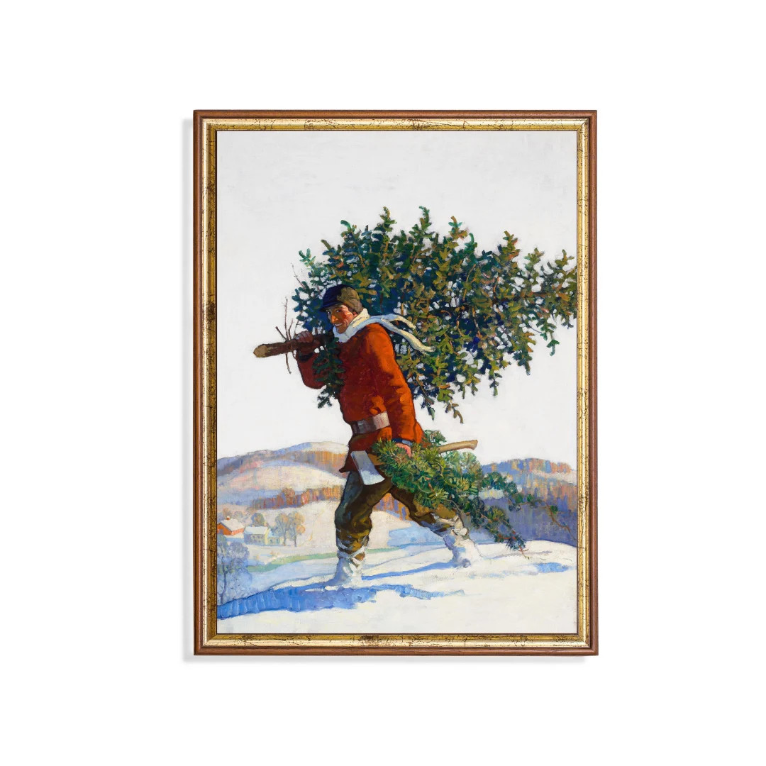 Vintage Christmas Tree Print: Antique Rustic Holiday Art - Etsy | Etsy (US)