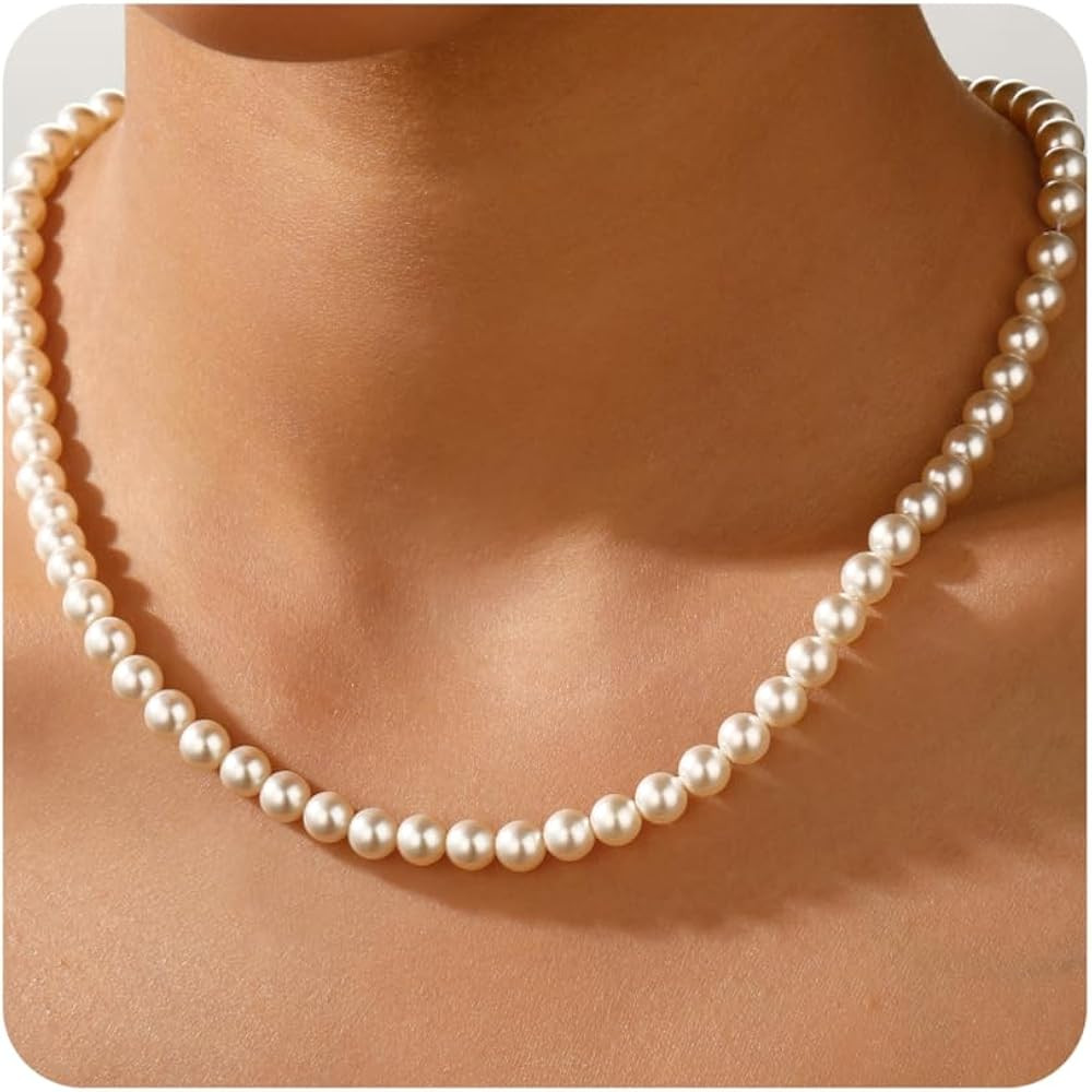 Ritach Pearl Necklaces for Women - Real Gold Plated Dainty Choker Necklace Layered Gold Necklace ... | Amazon (US)