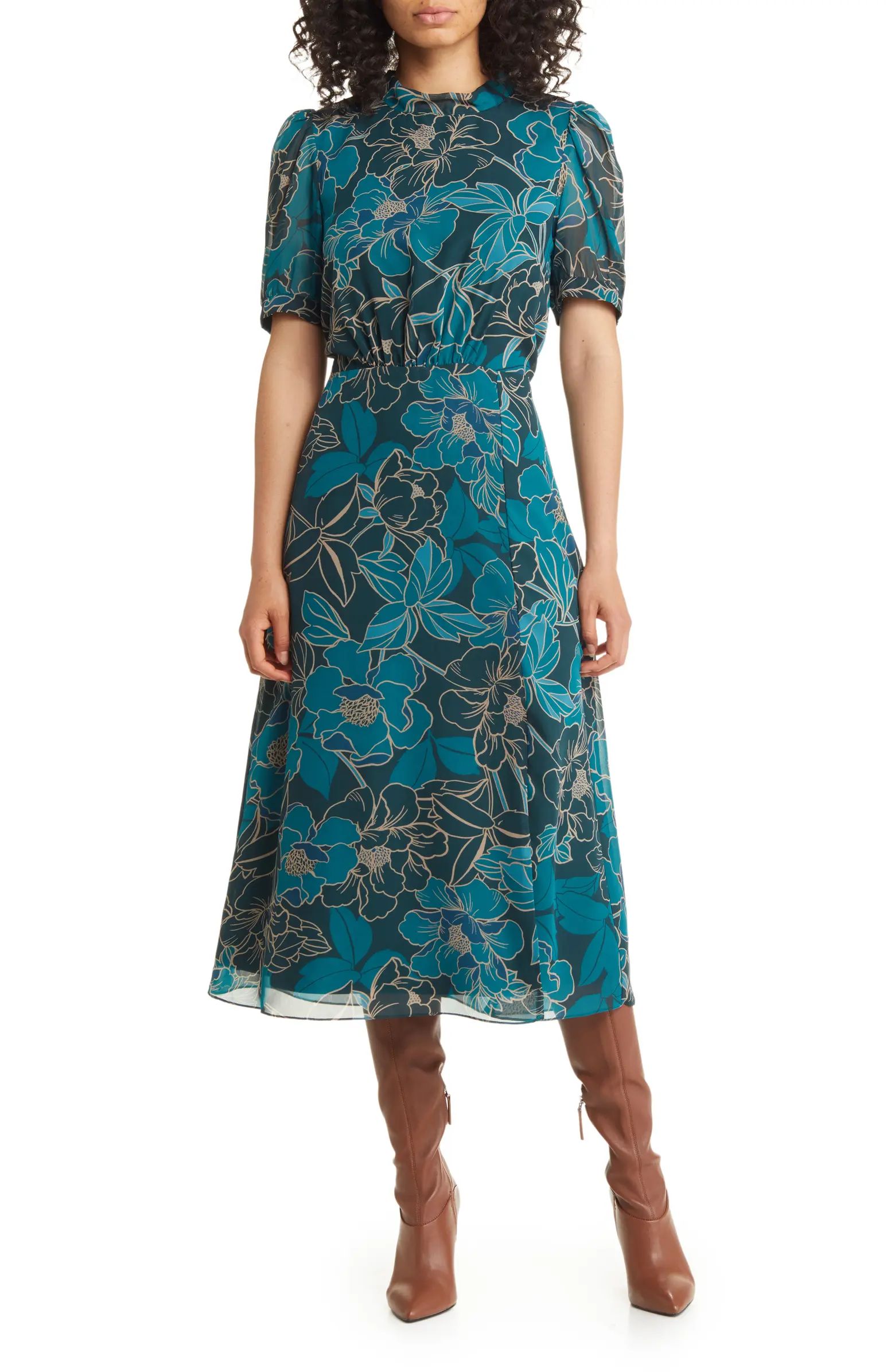 Julia Jordan Floral Midi Dress | Nordstrom | Nordstrom