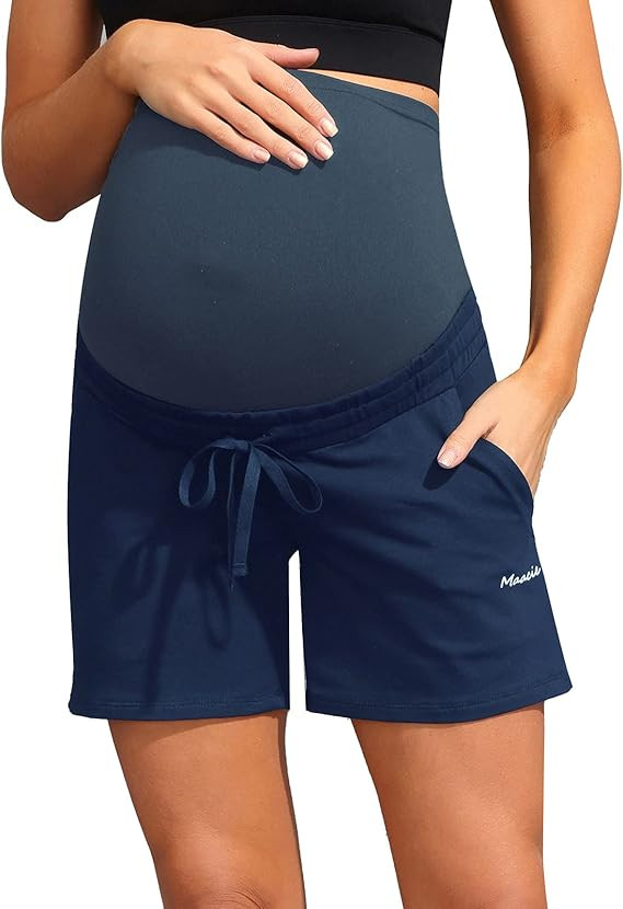 Maacie Maternity Active Shorts with Pockets and Drawstring Waist for Women | Amazon (US)