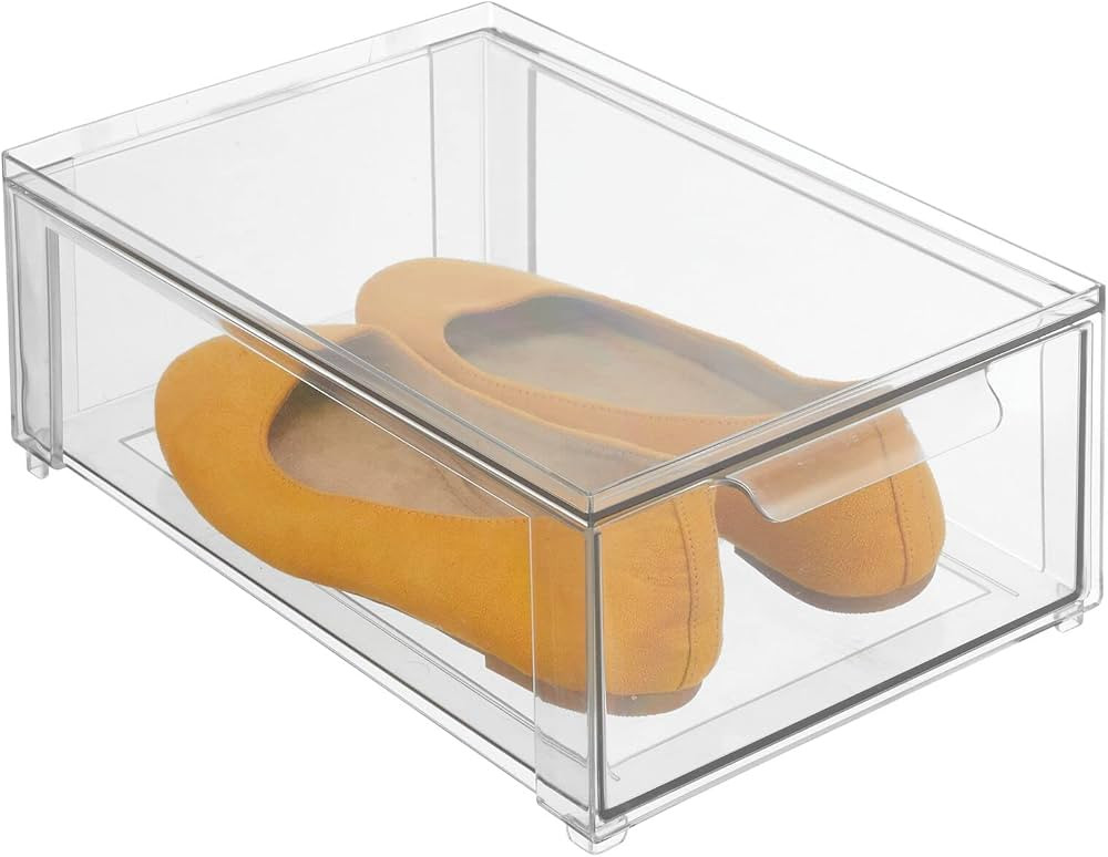 mDesign Plastic Stackable Closet Storage Box with Pull-Out Drawer - Container for Organizing Men'... | Amazon (US)