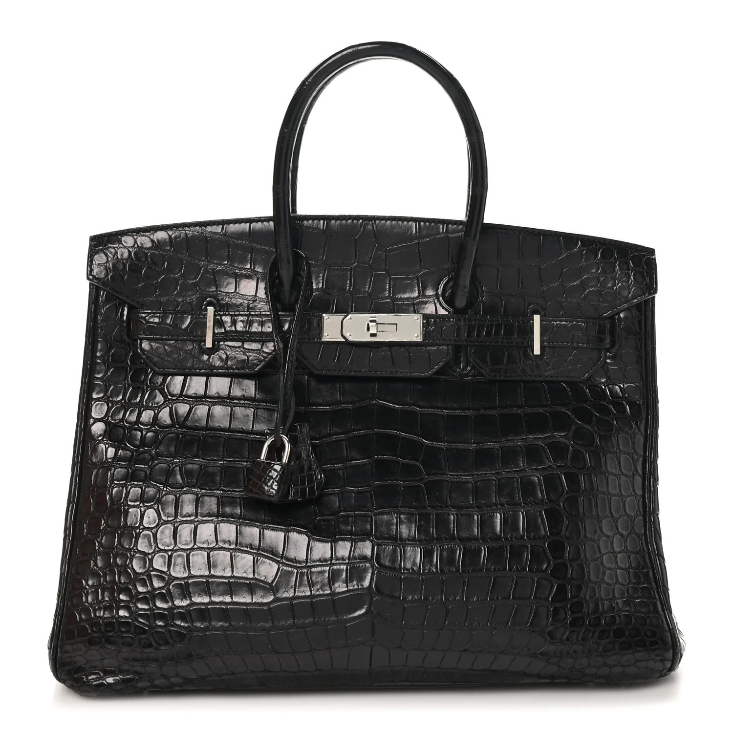 Hermes Shiny Porosus Crocodile Birkin 35 Black 1721106 | FASHIONPHILE (US)