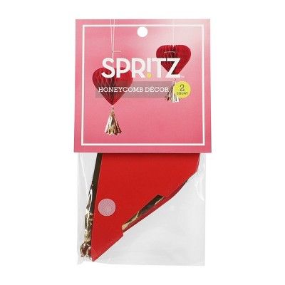 Valentine's Day Honeycomb Heart Tassel Party Décor - Spritz™ | Target